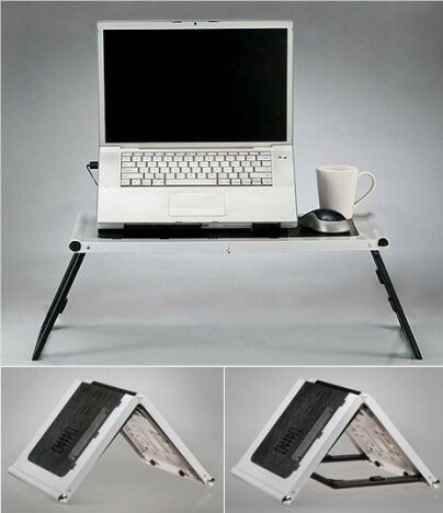 Masuta Laptop cu Cooler, Suport Pahar & Mouse Pad Inclus - super table